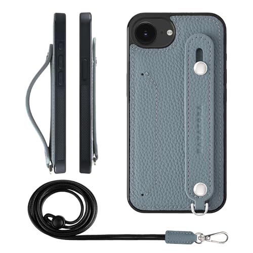 HANATORA for iPhone 17e 16e �P�[�X �{�v �ϏՌ� �w�ʃx���g �X�g���b�v�����O �X�}�z�P�[�X �X�}�z �X�^���h�@�\ �l�b�N�X�g���b�v �t�� �J�[�h�|�P�b�g �V�������N���U�[ �M�t�g �u���[�O���[ CGHGZ-16e-BlueGr