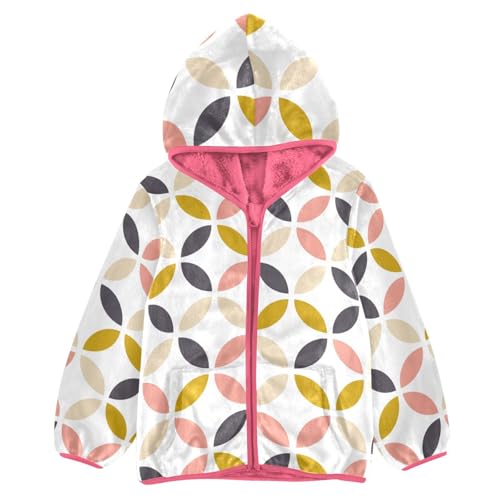 OTVEE Scandinavian Geometric Style Kids Hoodie Jacket Fall Spring Full Zip Warm Outwear Coat