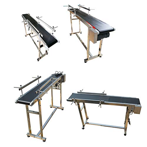 Miniatura 7 de Sistemas de cinta transportadora plana de PVC de velocidad ajustable Transportador de correa de PVC para transporte industrial con doble barandilla