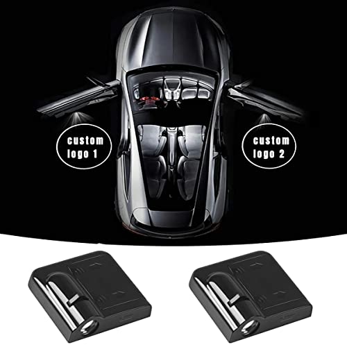 fangfei Support Customization of 2 Different Logos, 1 Pair Custom Logo LED Projector Car Door Step Courtesy Welcome Lights