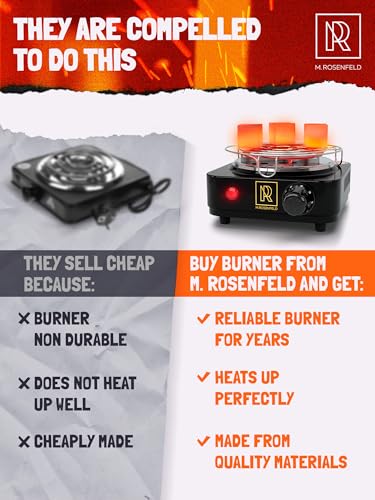 REAMIC Brûleur à charbon électrique compatible avec chicha narguilé charbon de noix de coco 500 W Noir