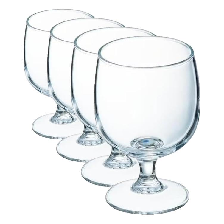 Arcoroc - Collezione Amélia - 6 bicchieri a stelo 19cl in vetro temperato - Resistenti e impilabili - Uso professionale (Confezione da 4)