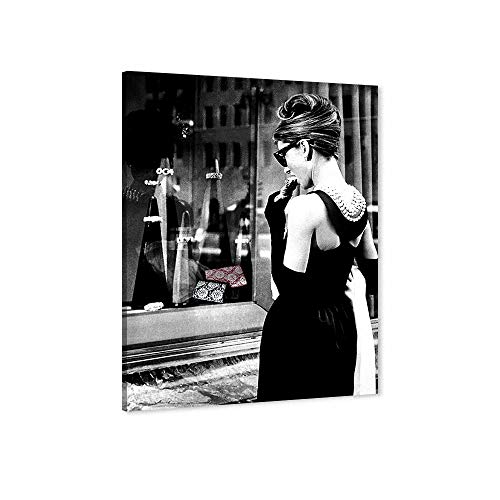 TIMUBA Hepburn Canvas Wall Art, Vintage Audrey Poster Framed Wall