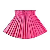 WELAKEN Pu Leather Skirts for Girls Kids & Teen & Toddler & Women Faux Leather Pleated Skirts,Hot Pink,6-7 Years