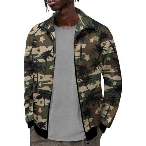 Image of Men's Lightweight Jackets Casual Full Zip Fleece Jacket Men Coats Fashion Long Sleeve Sweatshirt
