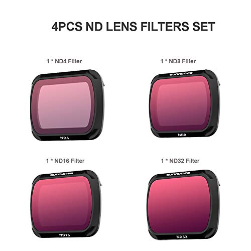 Filtro de lentes, Entweg para DJI Mavic Air 2 Drone 4pcs ND Conjunto de filtros de lentes ND4 ND8 ND