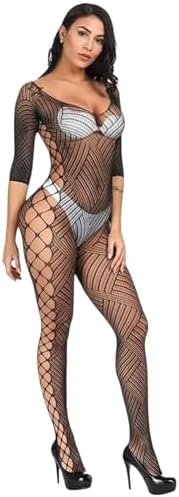 BODYSTOKİNG VÜCUT ÇORABI SEKSİ İÇ ÇAMAŞIRI ELBİSE ETEK İÇİ GİYİM LİKRALI DESENLİ - Görsel 1