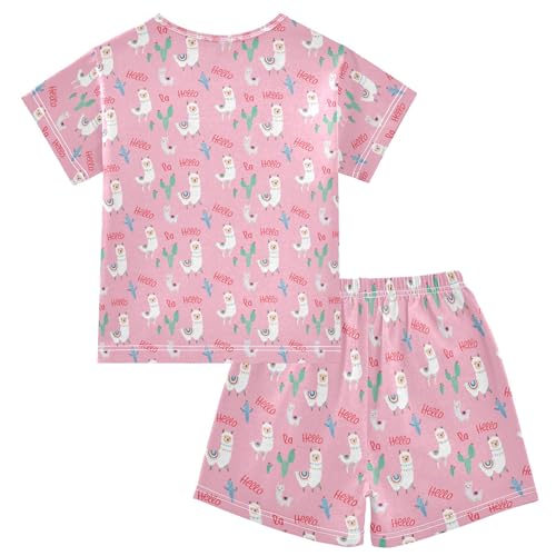 Cute Alpaca Pajama Set Pajamas Sleepwear Nightwear Loungewear Clothes Set B04040442