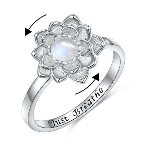 Bague inspirante lotus et argent 925 cadeau d'anniversaire idéal pour femme