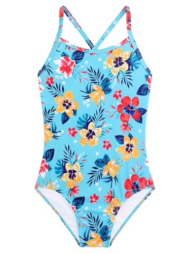Image of Girls One Piece Swimsuits Summer UPF 50+ Quick Dry Beach Bathing Suit Cross Shoulder Strap Swimwear 2-10 Years