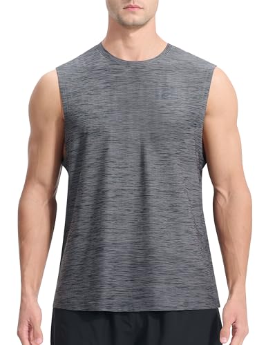 Image of EZRUN Men's Workout Sleeveless Shirts Quick Dry Muscle Swim Shirt Gym Fitness Running Beach Tank Tops