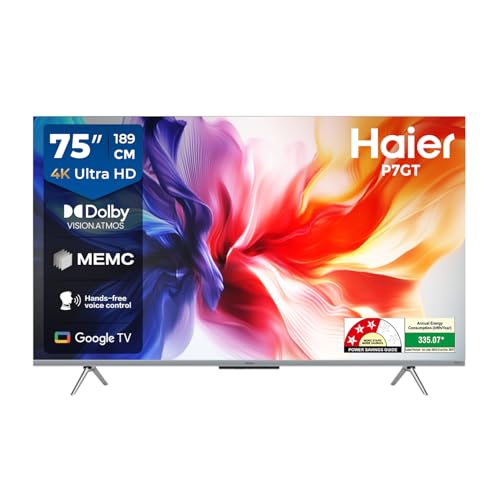 Image of Haier 189 cm (75) P7GT Series 4K Ultra HD Smart LED Google TV 75P7GT-P (Grey)