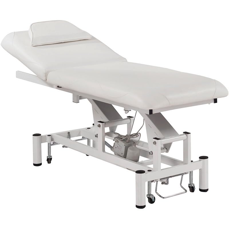 LBH Table de massage électrique à 2 corps avec 1 moteur et trou pour le visage Modèle Seem Blanc