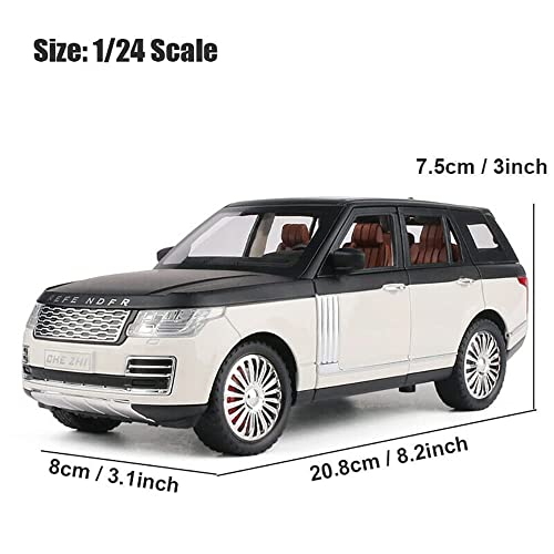 Image of Metal Pull Back Diecast Car Suv 1:24 Big Refender Pull Back Car Model With Sound Light Boys Gifts Toys For Kids?Pack Of 1?, Multicolor