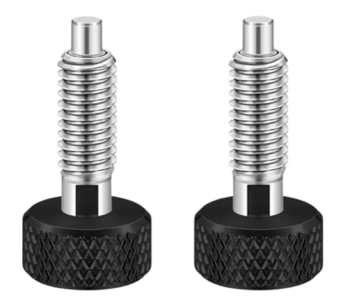 4Pcs Hand Retractable Spring Plunger, Stainless Steel Quick Release Pin M6 Lock Out Self-Locking Bolt with Knurled Handle for Rolling Toolbox Packout Tool Box Accessories