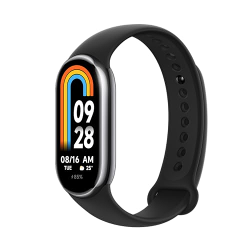 XIAOMI Smart Band 8 - Pulsera de Actividad, Autonomía de hasta 16 días, Pantalla AMOLED con Tasa de refresco de 60 Hz, 5 ATM, 150 Modos Deportivos, Negro (Versión ES)