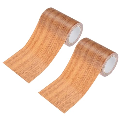 Image of M METERXITY 2-Roll Wood Grain Repair Tape, 3.15in x 15ft Textured Realistic Self-Adhesive Wood Floor Tape Contact Paper for Furniture /Floors /Home [Chocolate Oak]