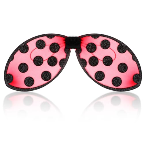 VOSAREA Kids Ladybug Wing Prop Light Up Ladybug Fairy Bee Wings Costumes for Girls Party Costume Supplies