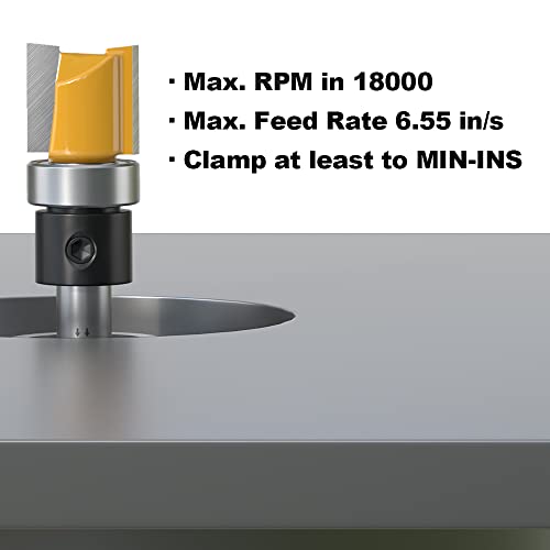 Fivepears Pattern Flush Trim Router Bit 1/4 Inch Shank, 1/2 Inch Cutting Diameter, 1/2 Inch Cutting Length, Top Bearing Flush Straight Cut Trim Router Bit For Woodworking #TOP4