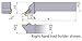 Mitsubishi Materials SXZCR-102 External Tool Holder with 0.250" IC Special Design Turning Insert, Screw Clamp Holder, Right Hand, 92? 30? Z Style, 7? Relief Angle, 0.625" H, 0.625" Width, 4.000" L