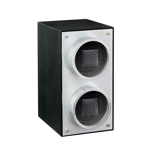 MOZSLY Double Watch Winder for Automatic Watches with Quiet Motor 12 Rotation Mode Setting AC Adapter or Battery Powered Piano Painting Black