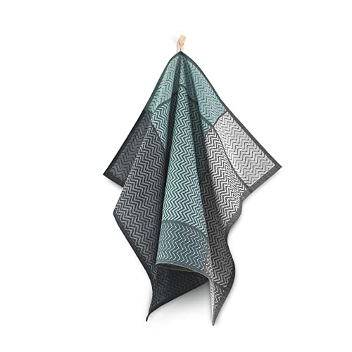 ZWOLTEX Geschirrtuch - gewebte Küchentücher Set I Klassische Baumwolle I MADE IN EU I Sammlung PURE - 1x PURE 9238/1 turquoise (50x70) Cover