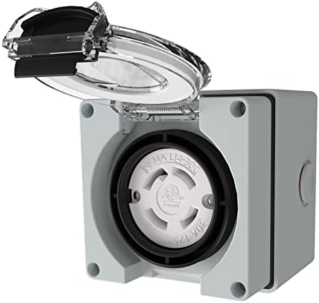 STARELO 30 Amp Locking Female Plug Box NEMA L14-30C Generator Twist Lock Adapter Female Connector,125/250 Volt,Outdoor dustproof and Weatherproof for generators, Welding Machines, etc.ETL Listed.