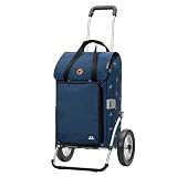 Andersen Shopper Royal Alu klappbar mit Metall-Speichen Rad Ø 25cm und 44 Liter Tasche Ivar mit Kühlfach blau