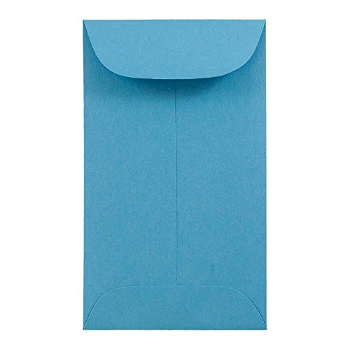 JAM PAPER #3 Coin Business Colored Envelopes - 2 1/2 x 4 1/4 - Blue Recycled - 250/Box