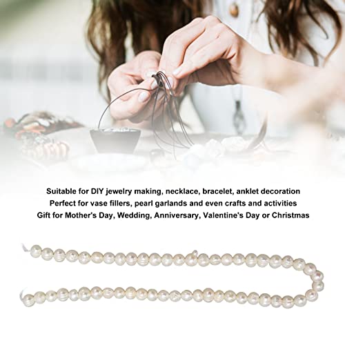 Kit de fabricação de joias, contas de pérolas naturais, branco leitoso, pérola natural de água doce,