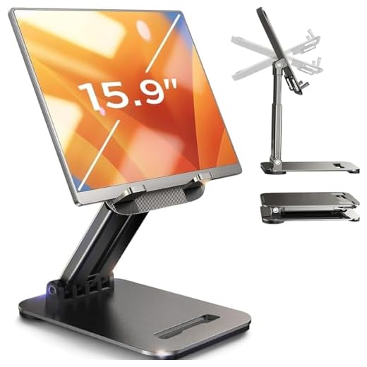 LISEN Tablet Stand for iPad Stand Holder Desk, Foldable iPad Pro Holder Portable Monitor Stand, iPad 10th Generation Accessories for Home Office Kindle 2024 iPad Pro Mini 4-15.9"