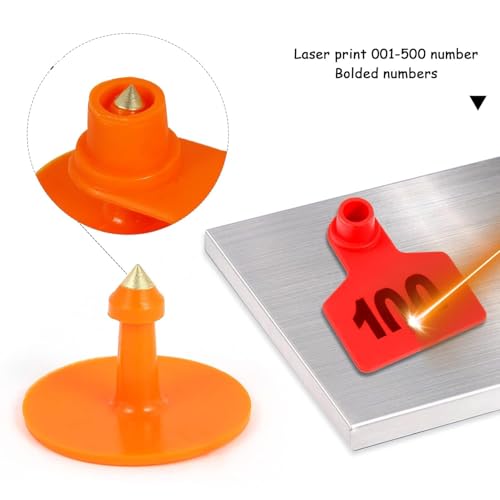 Marques d'identification pour bétail en ABS durable étiquettes 7.5x10cm