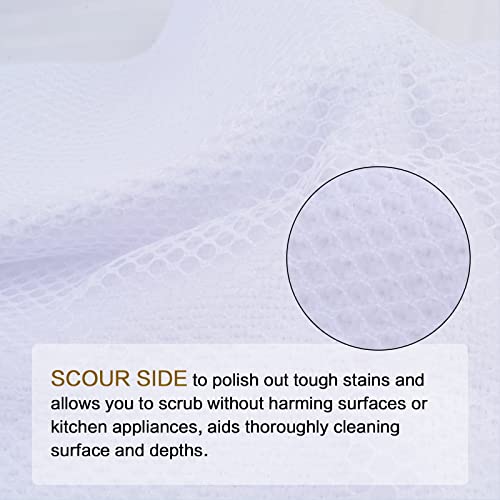 Sinland Wholesale Microfiber Dish Cloth Best Kitchen Cloths Cleaning Cloths With Poly Scour Side 12Inchx12Inch 10 Pack White #TOP1