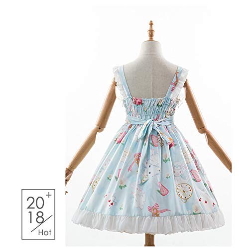 Sweet Lolita Printed Rabbit Dress Sleeveless Chiffon Lace JSK Princess Dress2