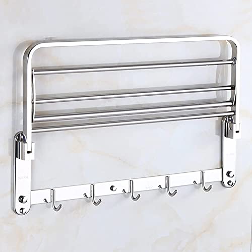 Support de serviette mural pour petite salle de bain avec crochets inox 304 - 2