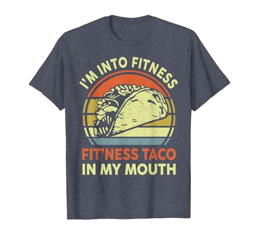 Men I'm Into Fitness Taco in My Mouth Mexican Tuesday Food T-Shirt, Men, Heather Blue, X-Large