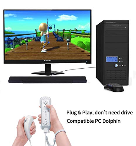 Aokin Usb Sensor Bar For Wii, Replacement Usb Wired Infrared Ray Sensor Bar For Nintendo Wii, Wii U, And Pc, Includes Stand, Black #TOP5