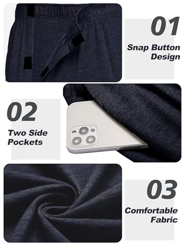 Image of Deyeek Men's Tear Away Pants 2 Side Full Open Bottom Sweatpants Loose Fit Casual Adaptive Post Surgery Pants with Pockets