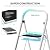 Delxo 2 Step Stool?2 Step Folding Step Stool with Handgrip, Lightweight But Heavy Duty 2 Step Ladder Multi-Use for Household, Kitchen and Office Portable 2 Step Steel Ladder 330lbs White (2 Feet)