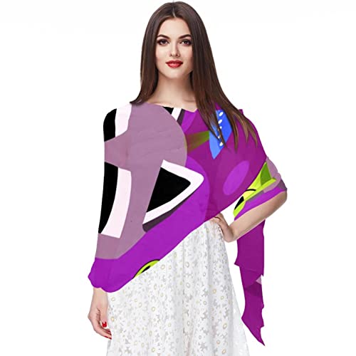 Foulard mousseline de soie flamant rose tropical bleu multicolore pour femme