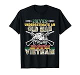 List of Vietnam Veterans Who Served 3 Never Underestimate Old Man Who Served in Vietnam Veteran T-Shirt