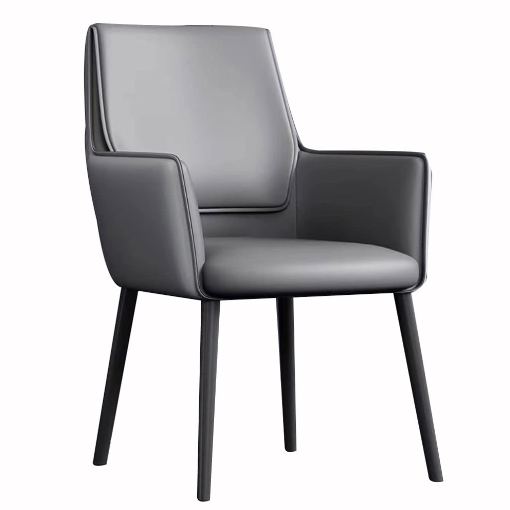 YNBSHGAA Kitchen Dining Chairs with Ergonomic Armrests Backrest and Metal Legs for Counter Lounge Reception Chair,6-Dark Gray-One Size