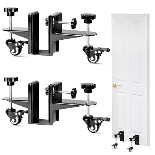 Heavy-Duty Door Installation Tools Door Installation Kit 2-Piece Door Dolly with Wheels for 0.8 to 2.36 inch Thick Pre-Hung Front and Slab Doors Door Lifter