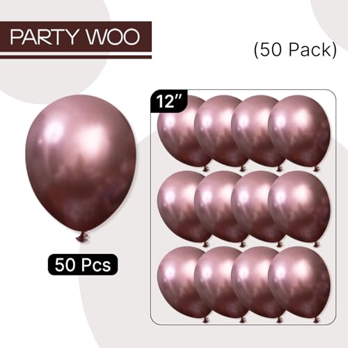 Image of PartyWoo Copper Bronze Balloons 50pcs Metallic Brown Color 12 Inch | Balloons for Graduation Boy Baby Shower Gender Reveal Bride Wedding Anniversary Birthday Party Decorations Brown-G133