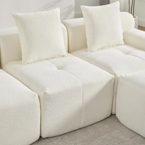 Ecksofa Modulares Sofa Dunkelgrau 260 cm – Montagefrei Sofa aus Samtstoff, 3-Sitzer Couch mit hochdichtem Schaum, flexibel kombinierbar für kleine Wohnungen