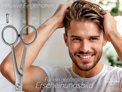 Haarschere aus Solingen Friseurschere mit Scharfem Schnitt und Einseitiger Mikroverzahnung Made in Germany Haarschneideschere aus Rostfreiem Edelstahl für einen perfekten Haarschnitt (15,24 cm)