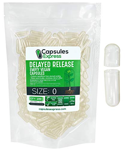 XPRS Nutra Size 0 Empty Capsules - Clear Empty Vegan Capsules - Capsules Express Vegetarian Empty Pill Capsules- DIY Vegetable Capsule Filling- Veggie Pill Capsules Empty Gel Caps Pills (100 Count)