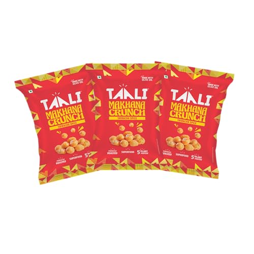 Image of Taali Roasted Makhana | 60 gm (Pack of 3) | Sriracha Spice | 100% Vegatarian | Gluten Free, No Cholesterol, No Trans-Fat