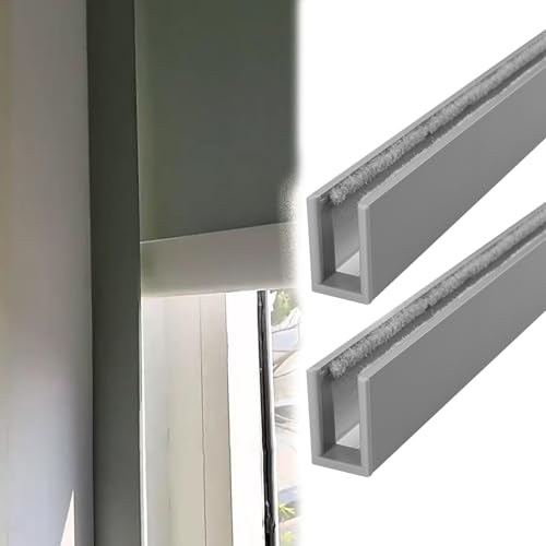 Xyrona Store avec Rail Occultant pour Fenêtre de Couchage en U, 2 Bandes Occultantes en Alliage d'aluminium de 50 à 230 cm, 2 Rails Latéraux...