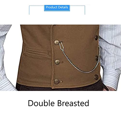 Suit Vest for Men Lapel Neck Waistcoat Casual Formal Double-Breasted Business Slim Fit Vest (Color : Purple, Size : 2XL)4